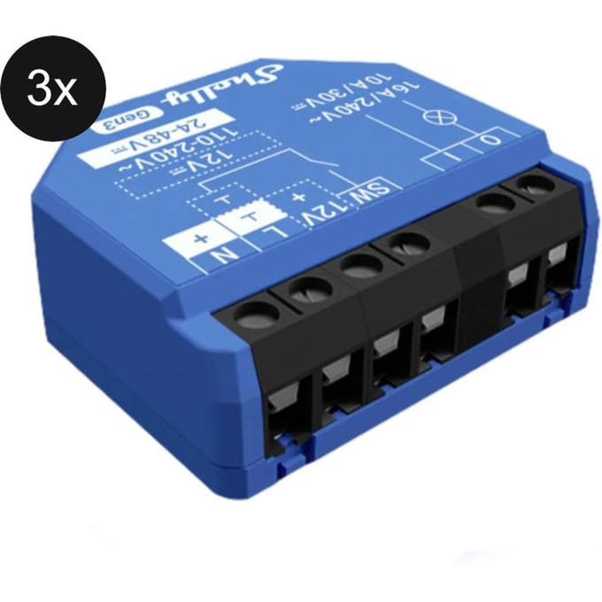 Shelly Gen3 - Slimme Schakelaar - Wi-Fi - Bluetooth Gateway