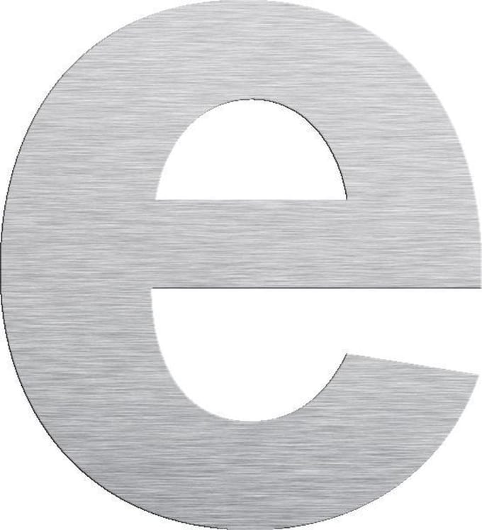Huisnummer 9 cm - Letter e - RVS mat geborsteld