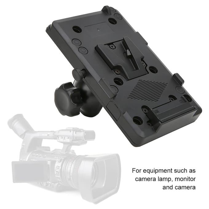 V Mount V Lock Batterij Ophangplaat D TAP Stroomvoorzieningssysteem met Bevestigingsclip Beugel black