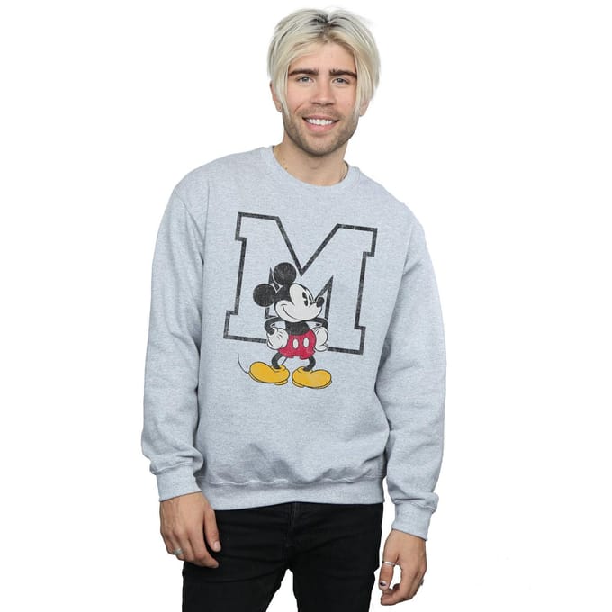 Disney Heren Classic M Mickey Mouse Sweatshirt (Sportgrijs)