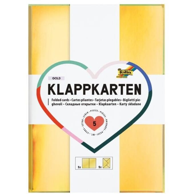 folia Klapkaarten set, 105 x 150 mm, goudmetallic