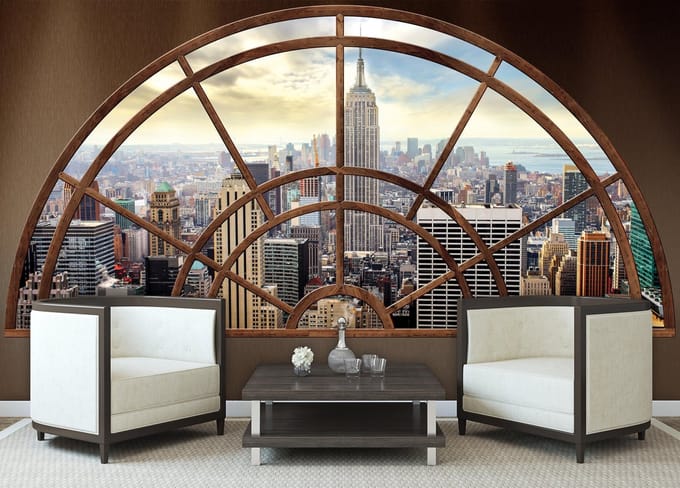City brown New York wallcovering