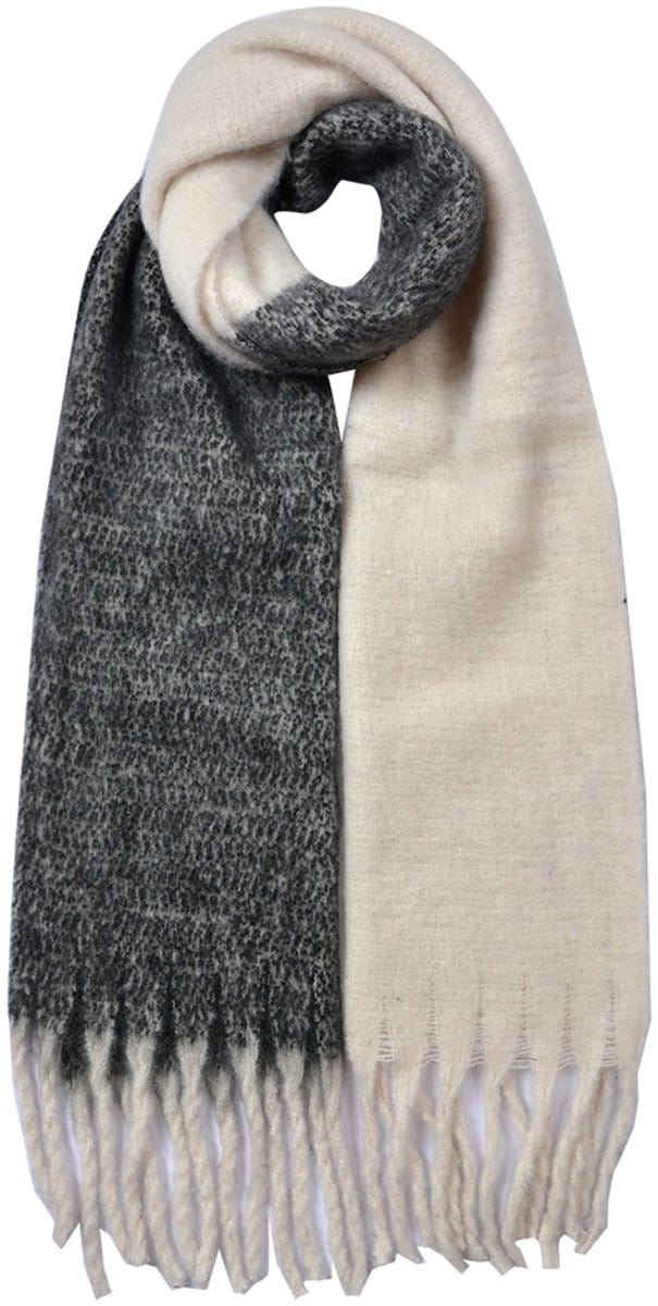 Clayre & Eef Wintersjaal Dames 40x240 cm Zwart Synthetisch