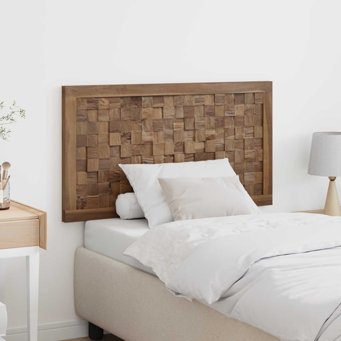 vidaXL - Bed - Hoofdbord - Naturel - Massief - Teakhout