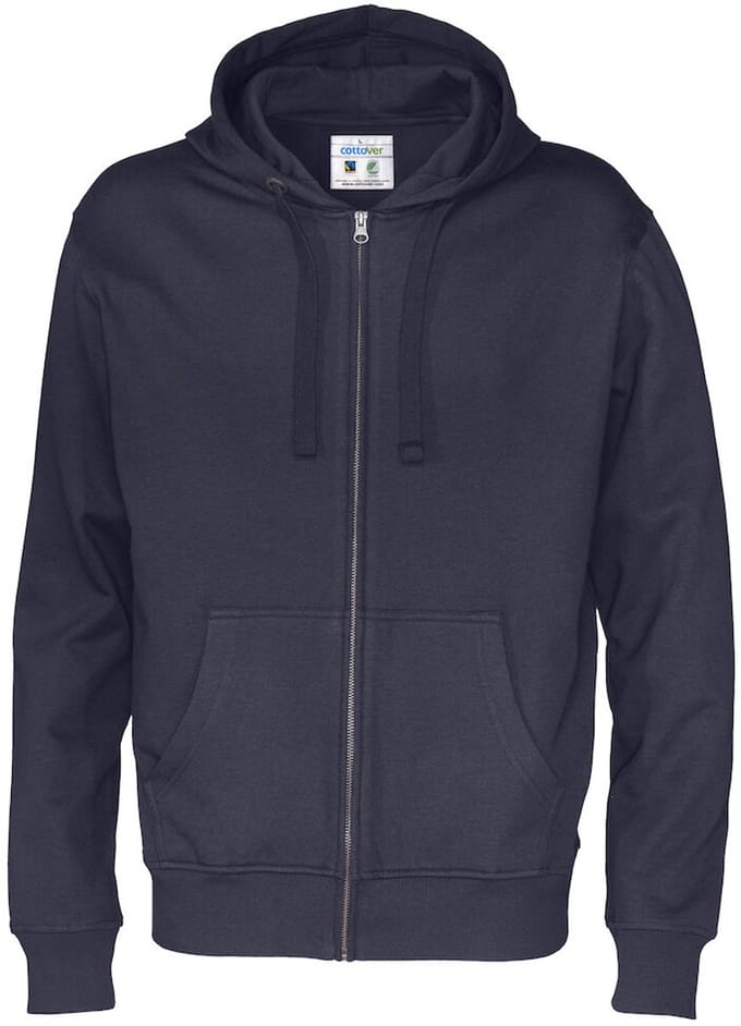 Cottover HOODIE FULL ZIP MAN - GOTS GECERTIFICEERD 141010 - Marine - XL