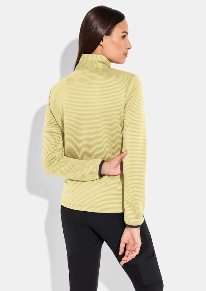 Licht vrijetijdsjack met horizontale ribstructuur - geel - Gr. 36 van Goldner Fashion