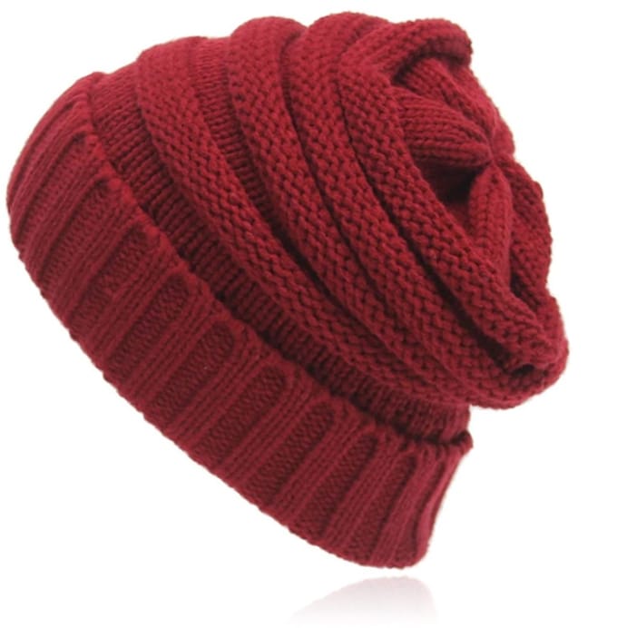 LGT JWLS Rood Grofgebreide Dames Muts
