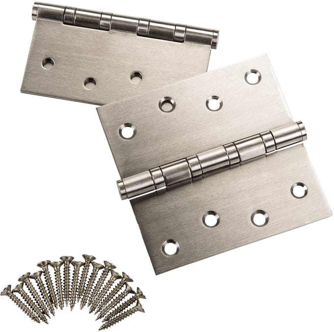 2 stuks SOTECH deurscharnier, RVS (roestvast), 100 x 100 mm, kogellagerscharnier, max. draagvermogen 60 kg
