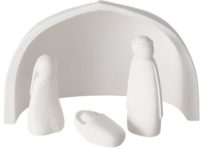 Boltze - Kerstsstal - Minimalistisch - Kerga - Kerstfiguren - 4delig - Polyresin - Wit