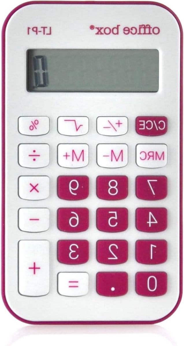 Zakrekenmachine - Rekenmachine Kantoor - Dagelijks Gebruik - Groot LCD Display - 55 Gram - Fuchsia