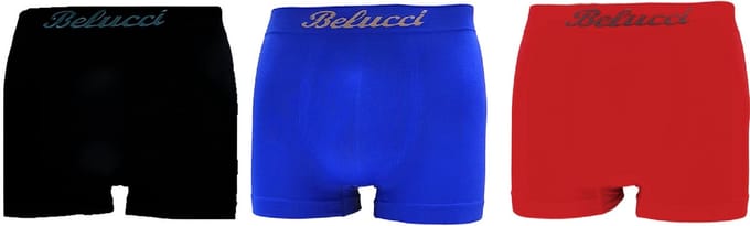 Belucci heren boxershorts 3-pack zwart-blauw-rood maat S