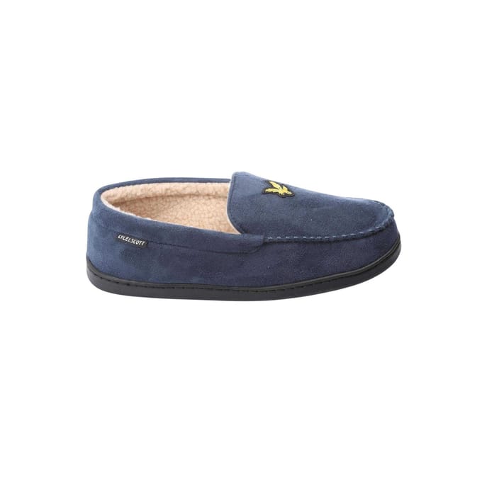 Lyle & Scott Heren-mocassinslippers van imitatiesuède van Aspen (Marine)