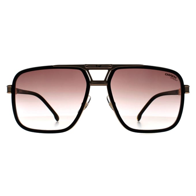 Carrera Aviator Heren Zwart Goud Spiegel op Bourgondisch Gradiënt Carrera 1071/S