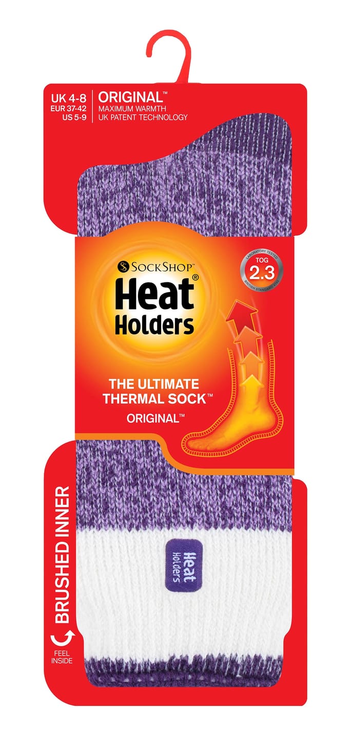 Heat Holders - Dames 2.3 tog thermo wintersokken - Snowdrop Paars