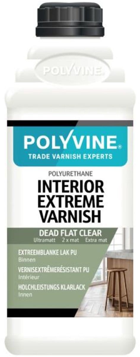 Polyvine Extreem Blanke Lak PU voor Binnen extra mat 1 liter