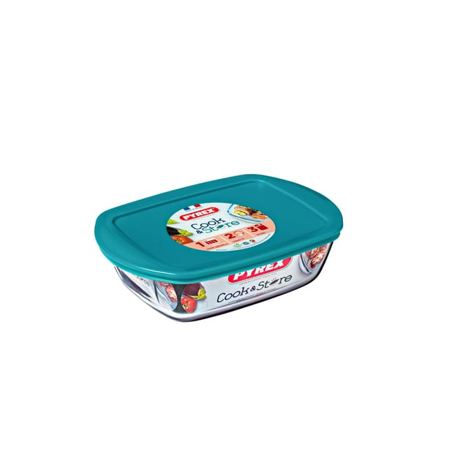 PYREX - Cook & Store Schaal Rechthoek - Inclusief Deksel - 1,1l