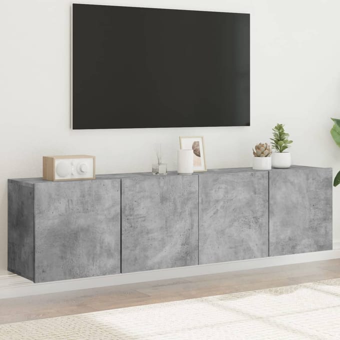 vidaXL - Tv-meubels - 2 - st - wandgemonteerd - 80x30x41 - cm - betongrijs