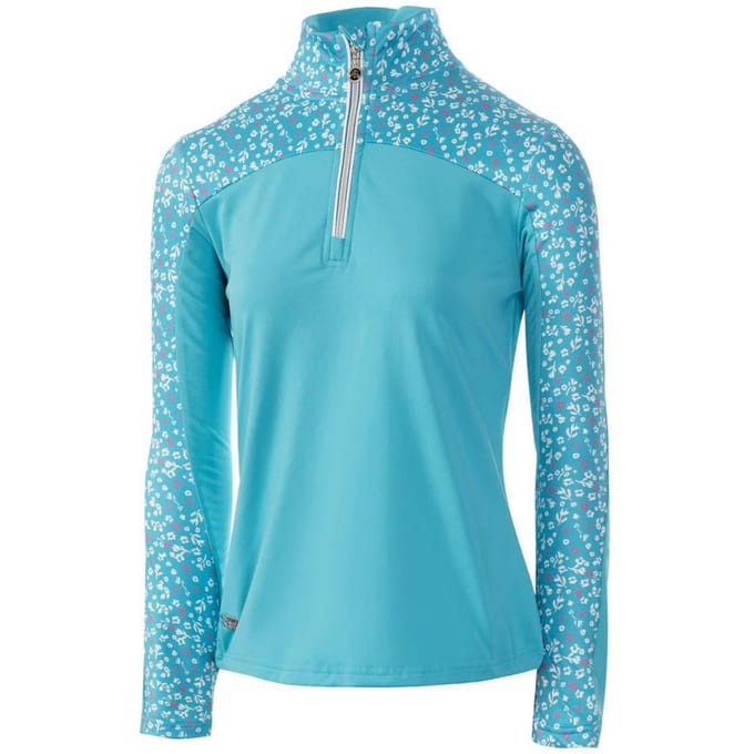 Island Green Dames/Dames Bloemen Base Layer Top (Aqua)