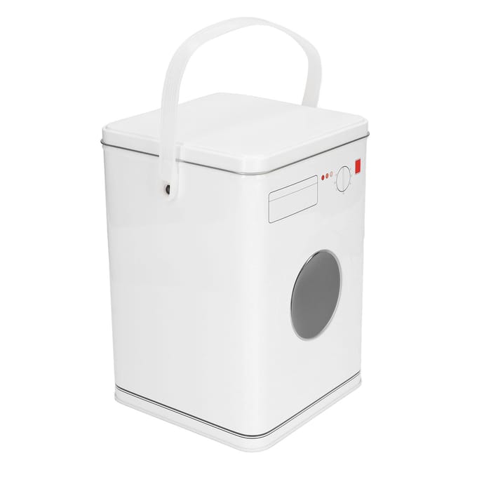 Waspoedercontainer Blik Groot Capaciteit Eenvoudige Opbergdoos voor Wasbollen Container Met black