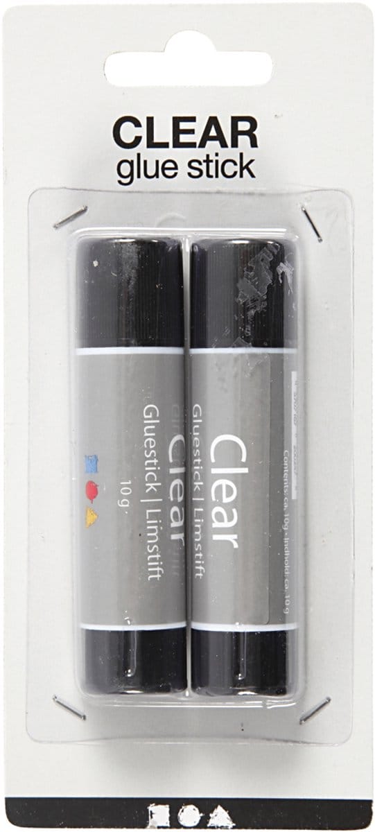 Transparante Lijmstift, rond, 10 gr, 2 stuk/ 1 doos