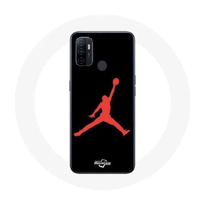 Coque - Maniacase - Oppo A53 - Air Jordan Logo - Rouge - Souple rouge