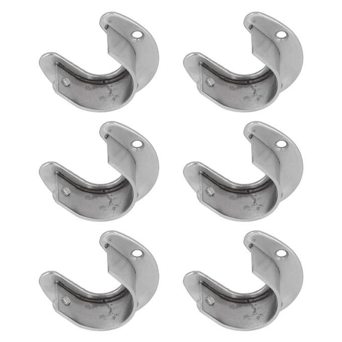 6 Sets 32mm Kledingkastbeugels Roestvrij Staal Zware Uitvoering U-vormige Kaststang Eindondersteuning met