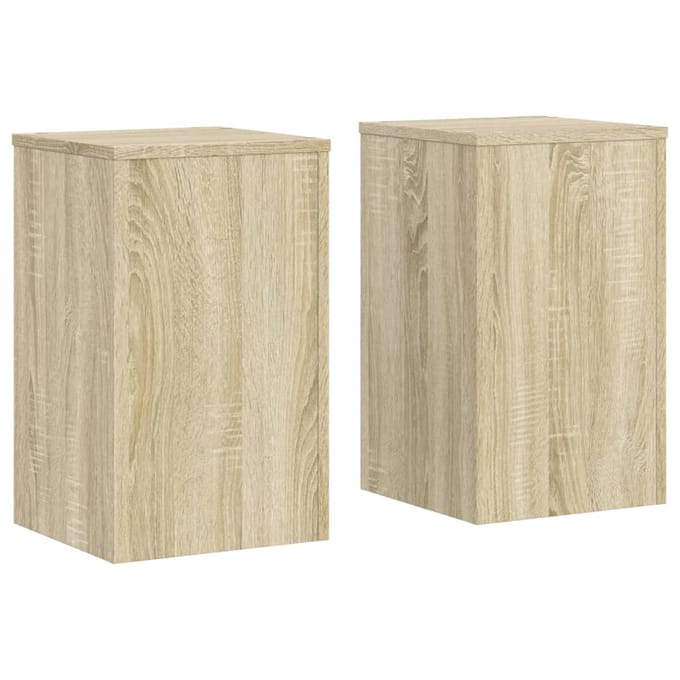 vidaXL - Plantenstandaards - 2 - st - 30x30x50 - cm - bewerkt - hout - sonoma - eiken