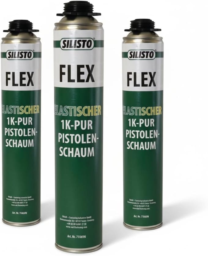 Elastisch Purschuim - PU Schuim B2 - Vullen Isoleren Voegen - Lage Uitzetdruk Bewegingsopname - 3 x 750 ml - Creme