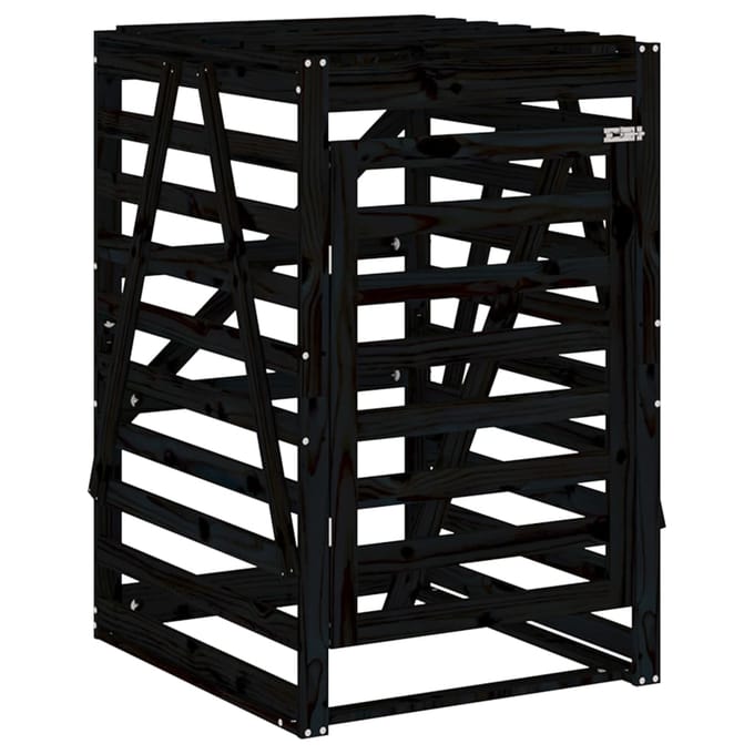 vidaXL - Containerberging - 84x90x128,5 - cm - massief - grenenhout - zwart