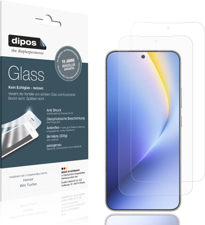 dipos – 2x Matte Pantserfolie geschikt voor Honor Win Turbo | 9H Screenprotector