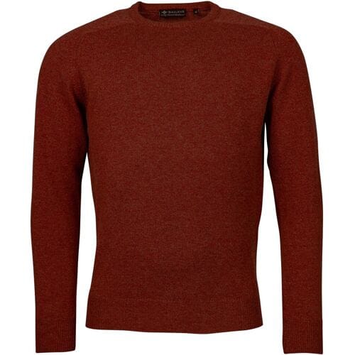 Baileys Trui Scottish Lambswool Crew Neck Pullover Single Knit Deep Red / male