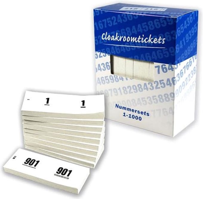 Doos garderobebloks nummerset 1-1000 (1 stuk) wit