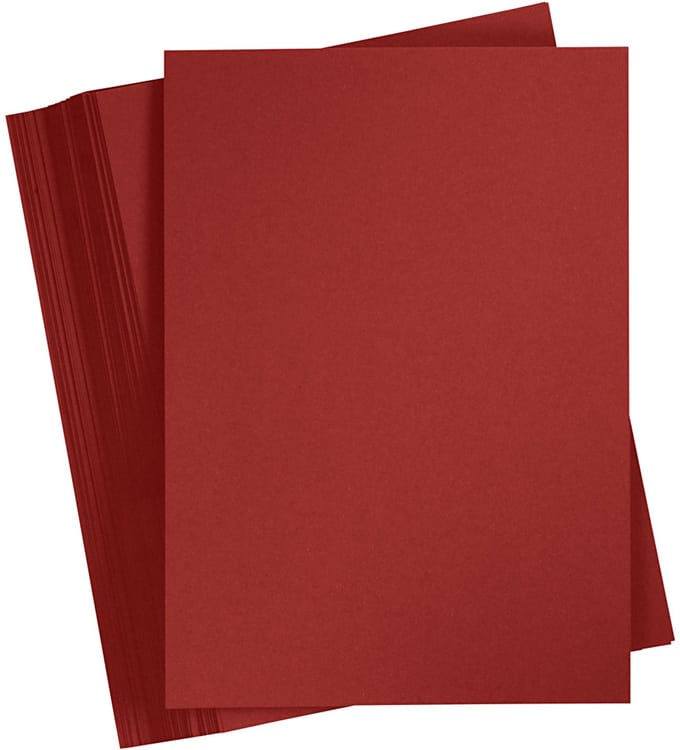 Gekleurd Karton A4,210x297 mm, 180 gr, donkerrood, 100 vel | Knutselkarton