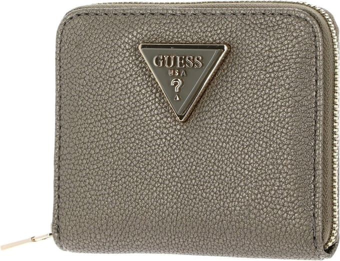 GUESS Portemonnee Meridian Small Zip Around Wallet Pewter Bruine