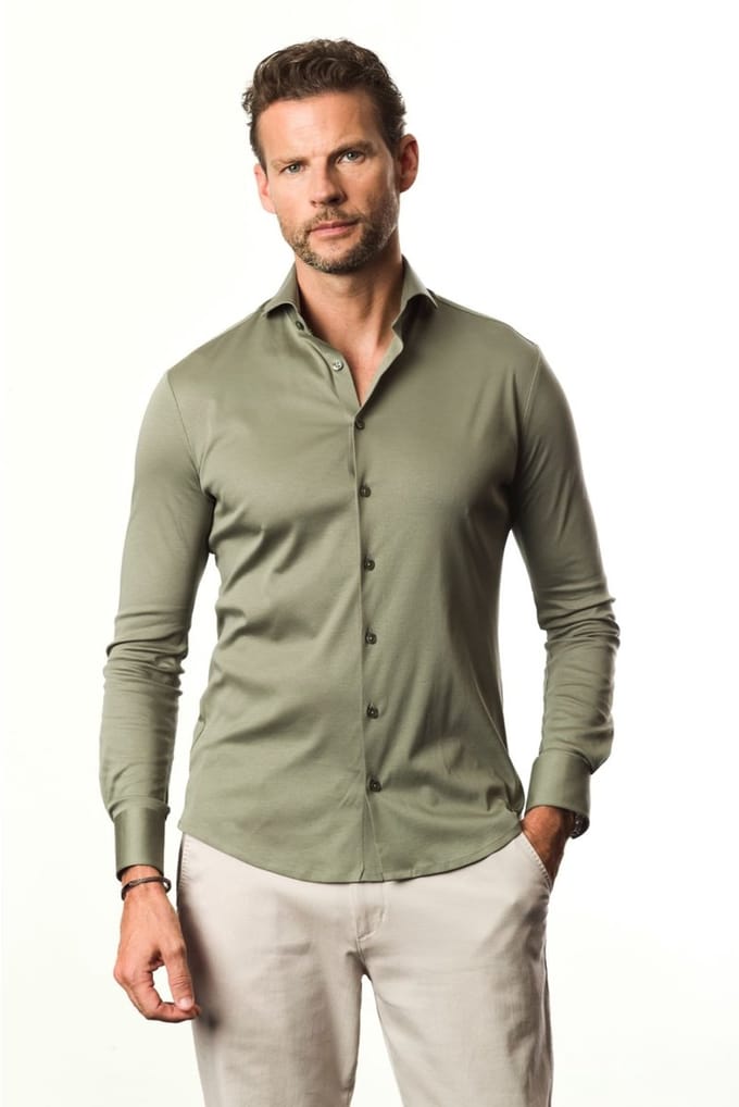 Ledûb modern fit jersey groen mouwlengte 7
