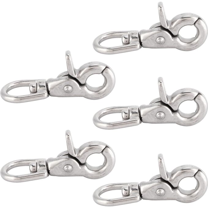5 Stuks Duurzame RVS Trigger Draaibare Karabijnhaak Sluiting Woonboot Accessoires white