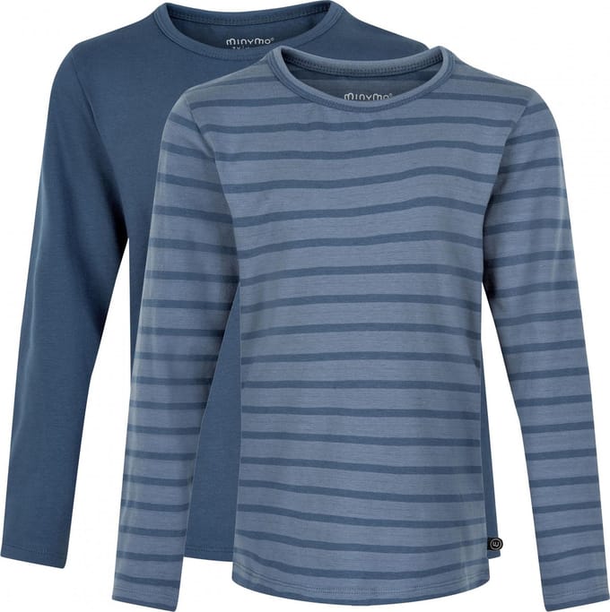 Minymo Longsleeves Basic Junior Katoen Navy 2 Stuks Maat 86