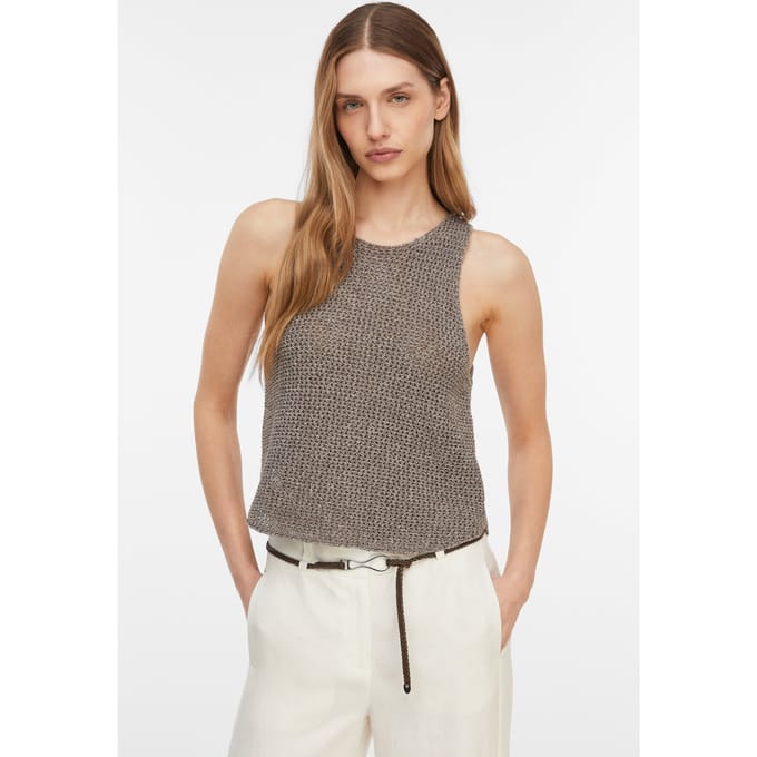Comma  Pullover Brown Maat: 42 | Mouwloze Tops Outlet | Dames | Bruin