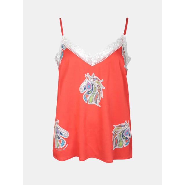 Mucho Gusto Slip top met paarden paisley