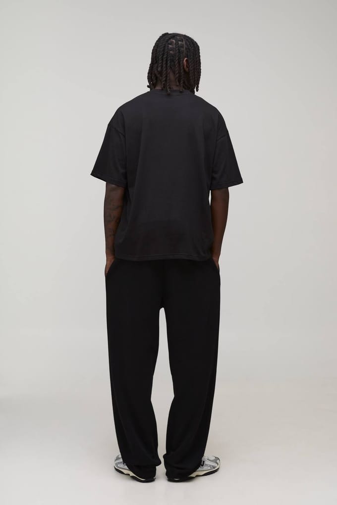Essential Oversized Crew Neck T-Shirt | Black | Size Large