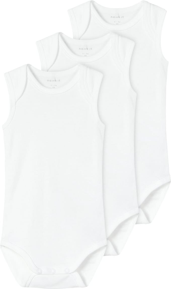 Name It Romper Zonder Mouw 3-Pack Bright White 74