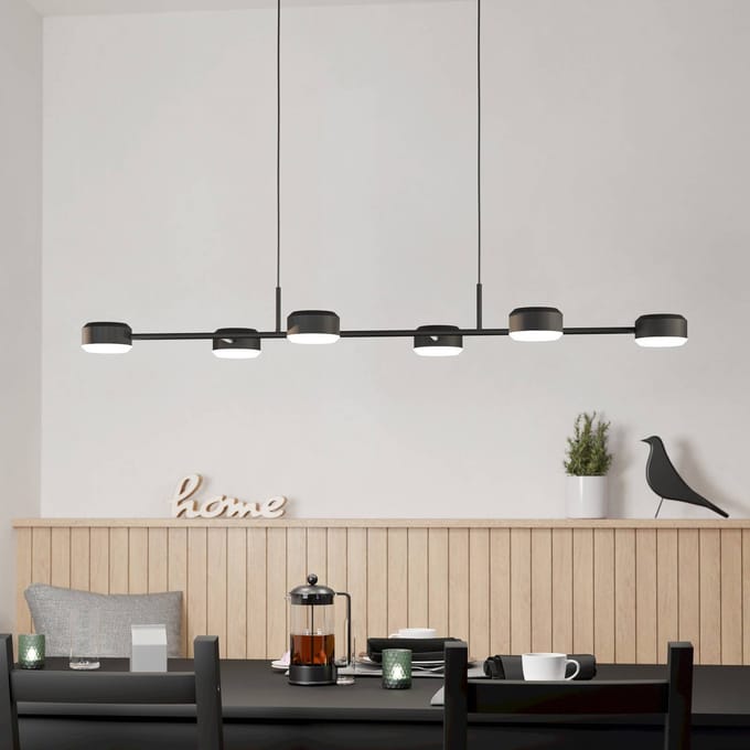EGLO Clavellina LED hanglamp, zwart, 6-lamps