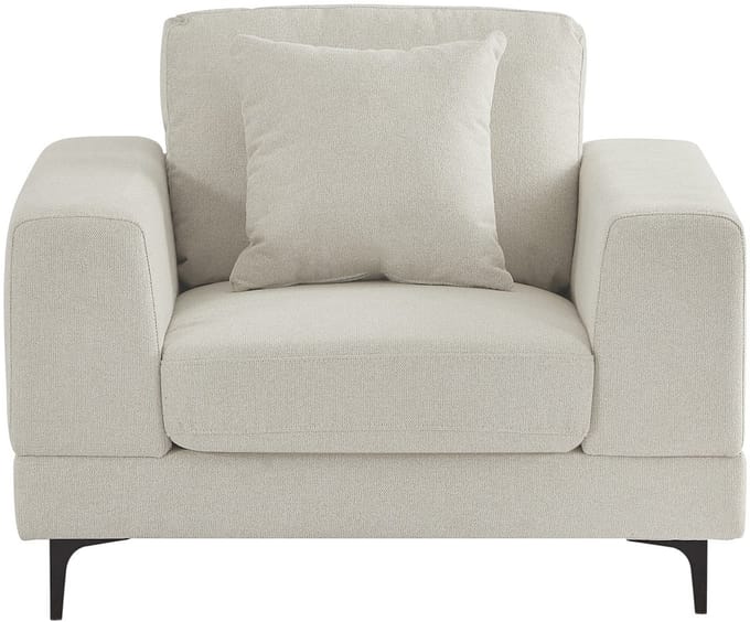 Vente-unique Fauteuil in beige textuurstof - JAMOLO
