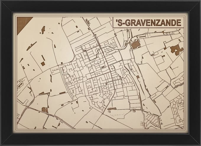 Decoratief Beeld - Houten Van S-gravenzande - Hout - Bekroned - Bruin - 21 X 30 Cm