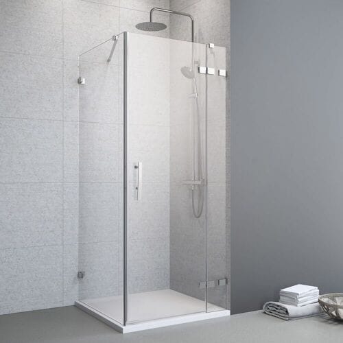 Megabad Profi Collection Planplus Pure hinged door on FT with SW 90 x 100 cm, connection right MBALGXCFH3009010R