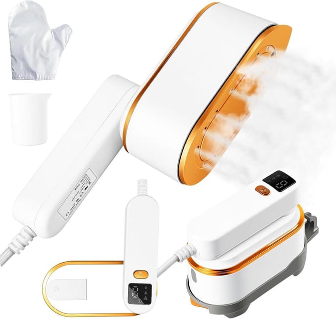 Draagbare Stomer - Handheld Strijkijzer - Kreukels Verwijderen - 4 Stoommodi LCD - 150 ml Tank - Wit