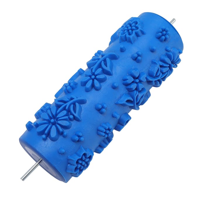 5 inch Verfroller Kunst Embossing Textuur Rubber Roller voor Huis Meubels Schilderen Muurdecoratie blue