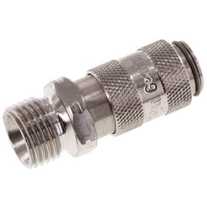 RVS 306L DN 2.7 (Micro) Luchtkoppeling Snelkoppeling G 1/8 inch Buitendraad - CLS2-M-SSL-P-018