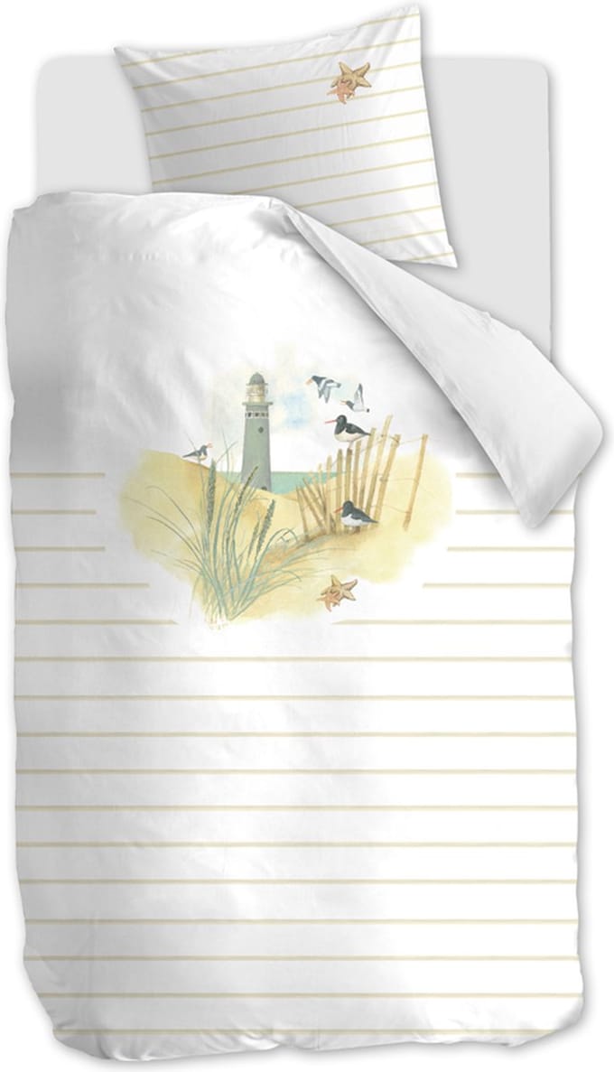 Marjolein Bastin Summer Tide dekbedovertrek - Eenpersoons - 140x200/220 - Naturel