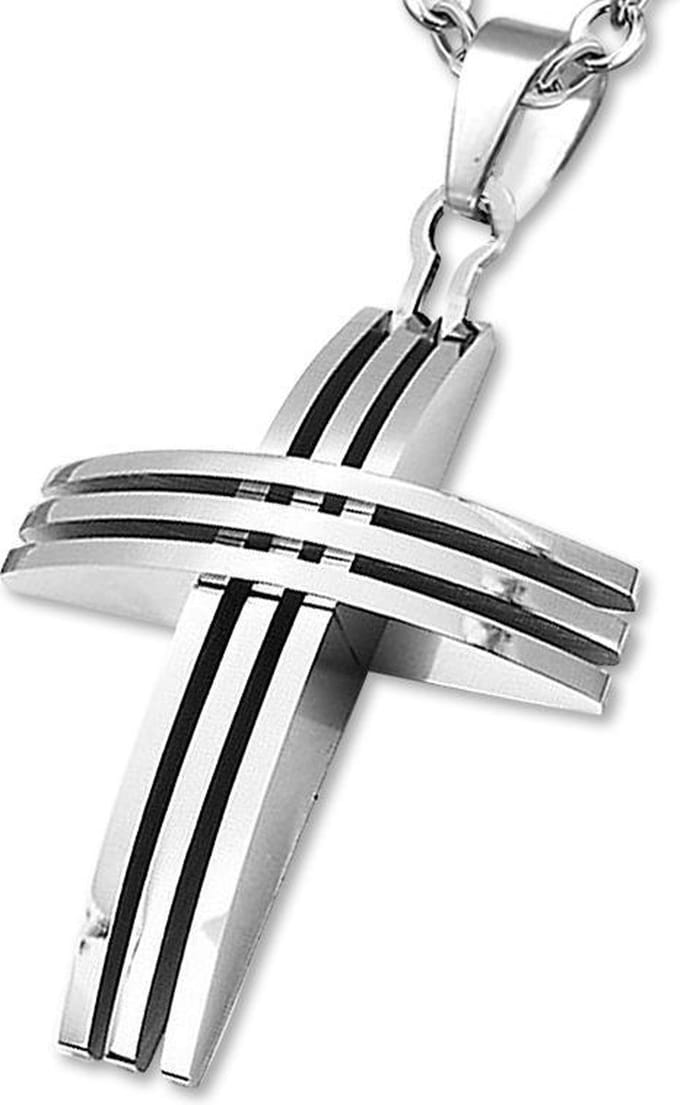 Amanto Ketting Apollo - 316L Staal - Kruis - 50x34mm - 60cm